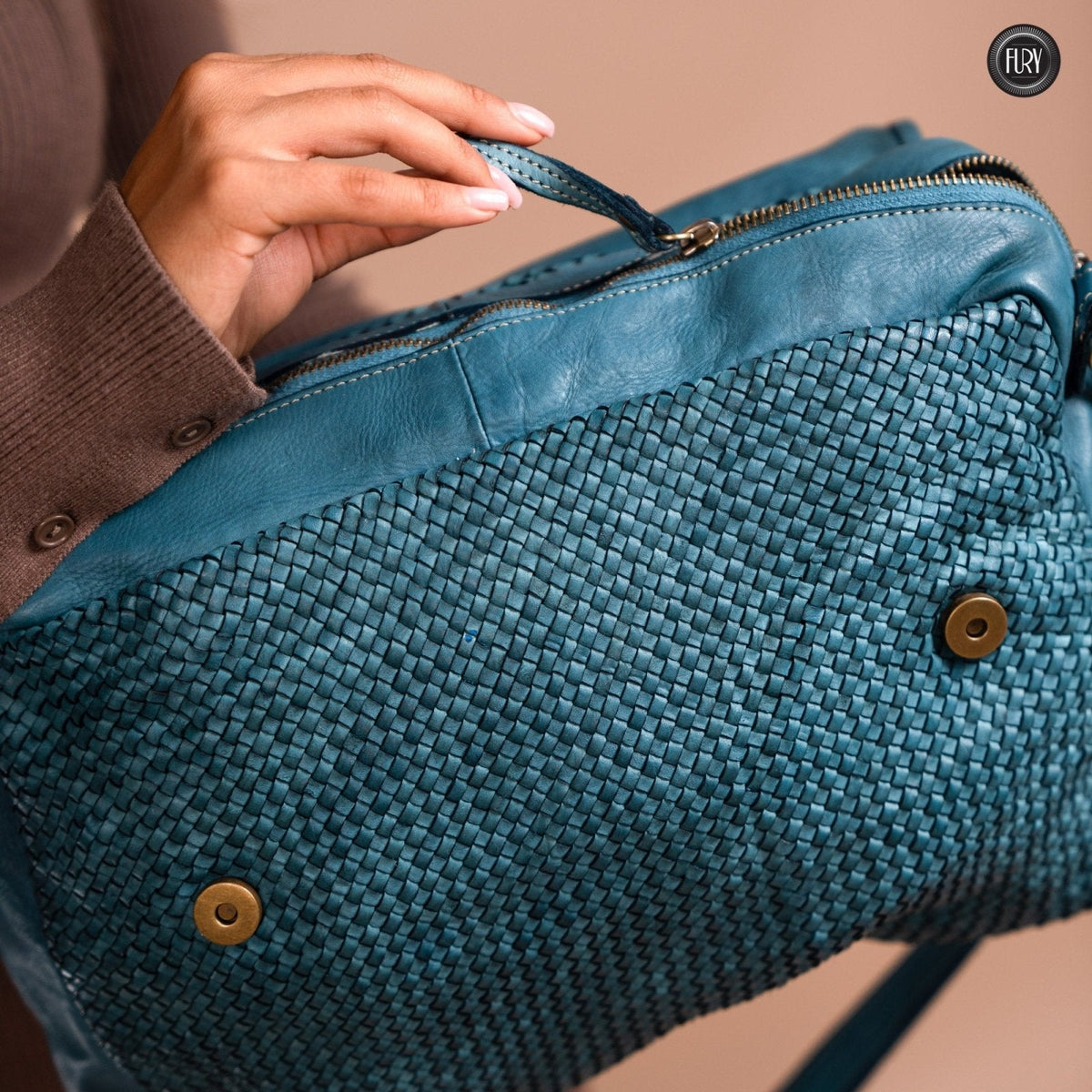 Borsa Siena Maxi in pelle intrecciata