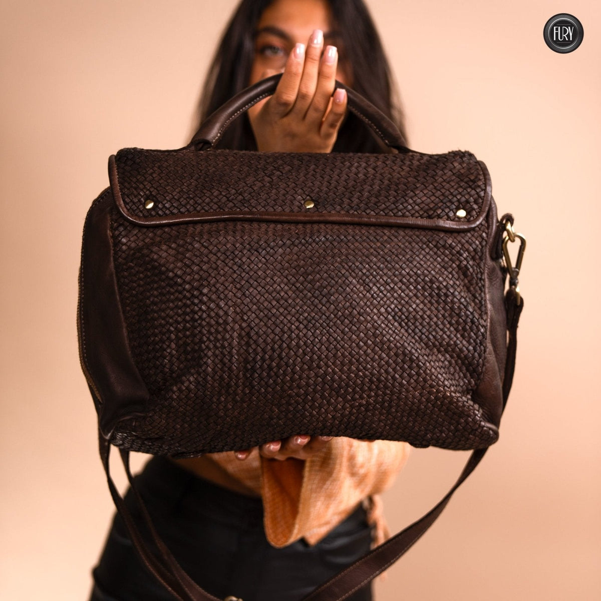 Borsa Siena Maxi in pelle intrecciata