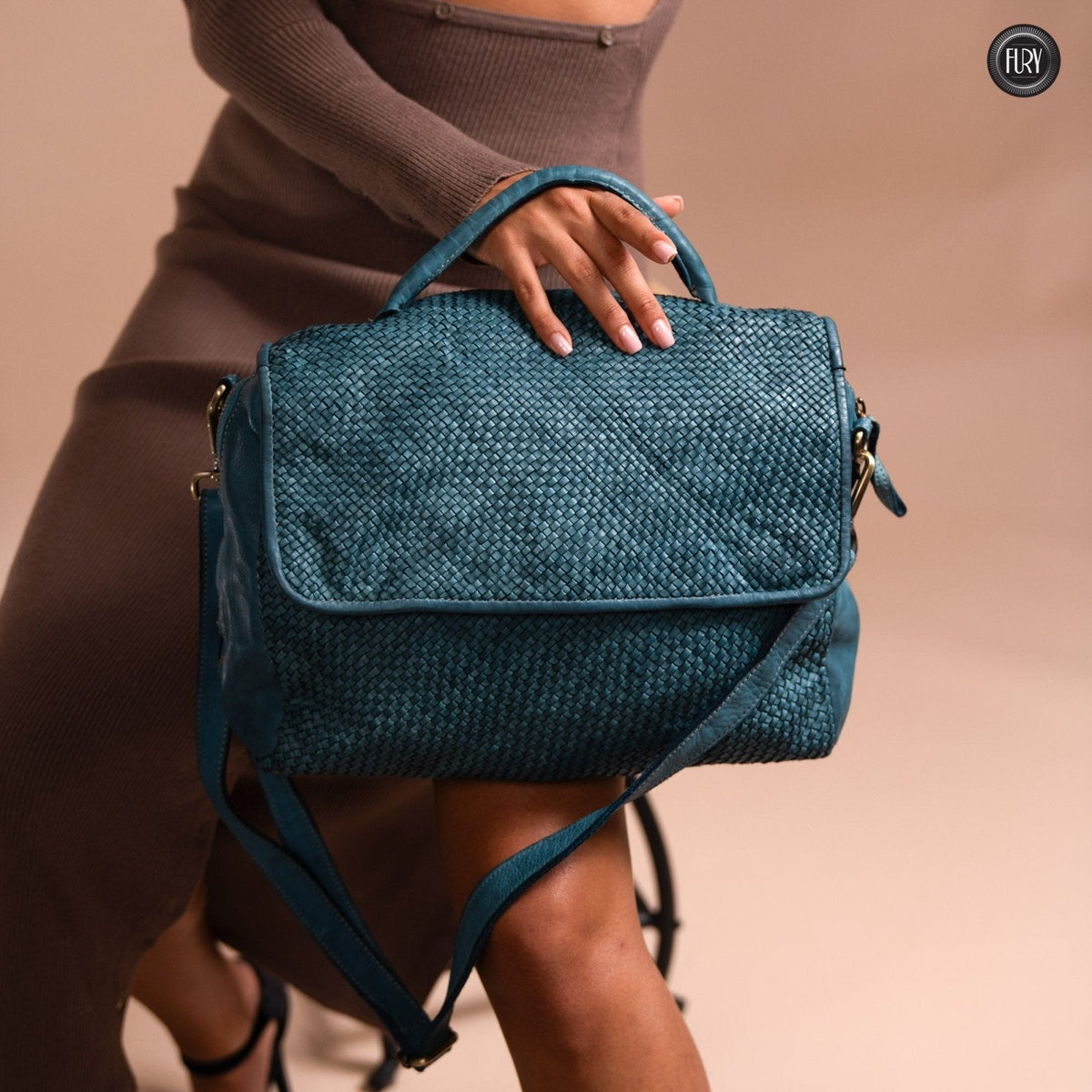 Borsa Siena Maxi in pelle intrecciata