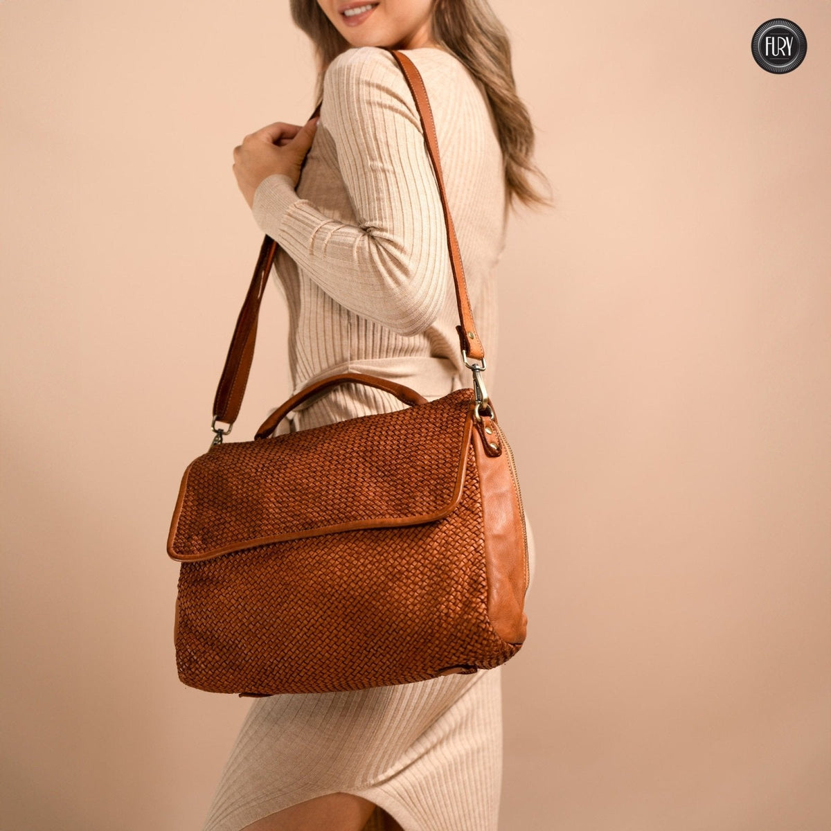 Borsa Siena Maxi in pelle intrecciata