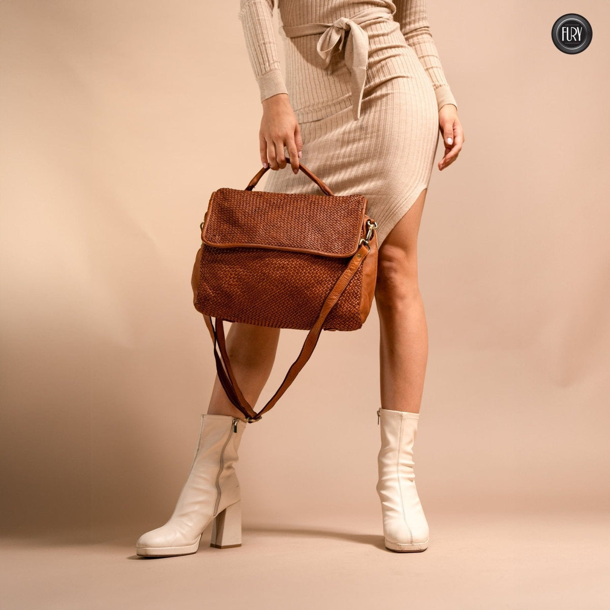 Borsa Siena Maxi in pelle intrecciata