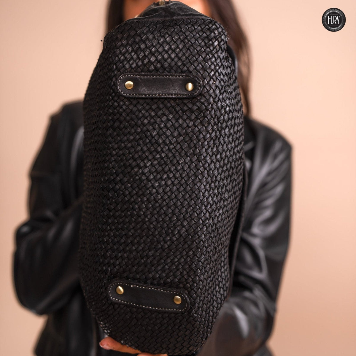Borsa Siena Maxi in pelle intrecciata