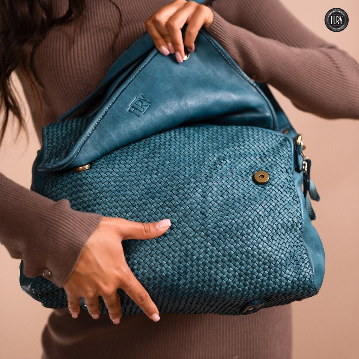 Borsa Siena Maxi in pelle intrecciata
