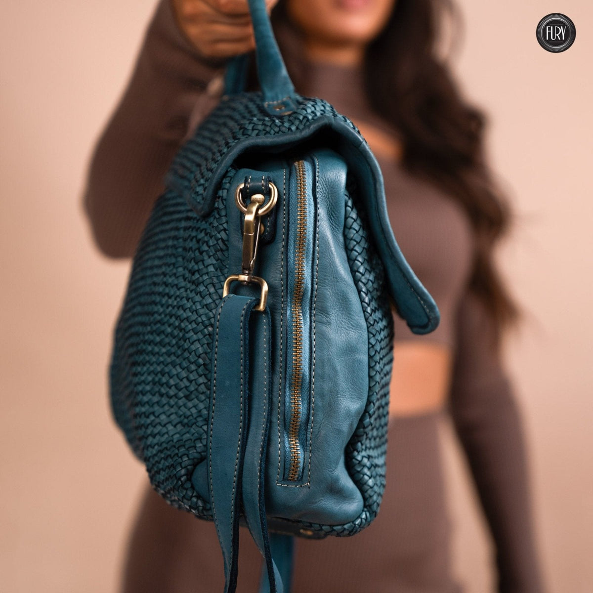 Borsa Siena Maxi in pelle intrecciata