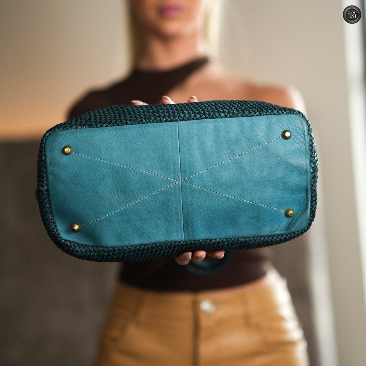 Borsa Talia in pelle intrecciata