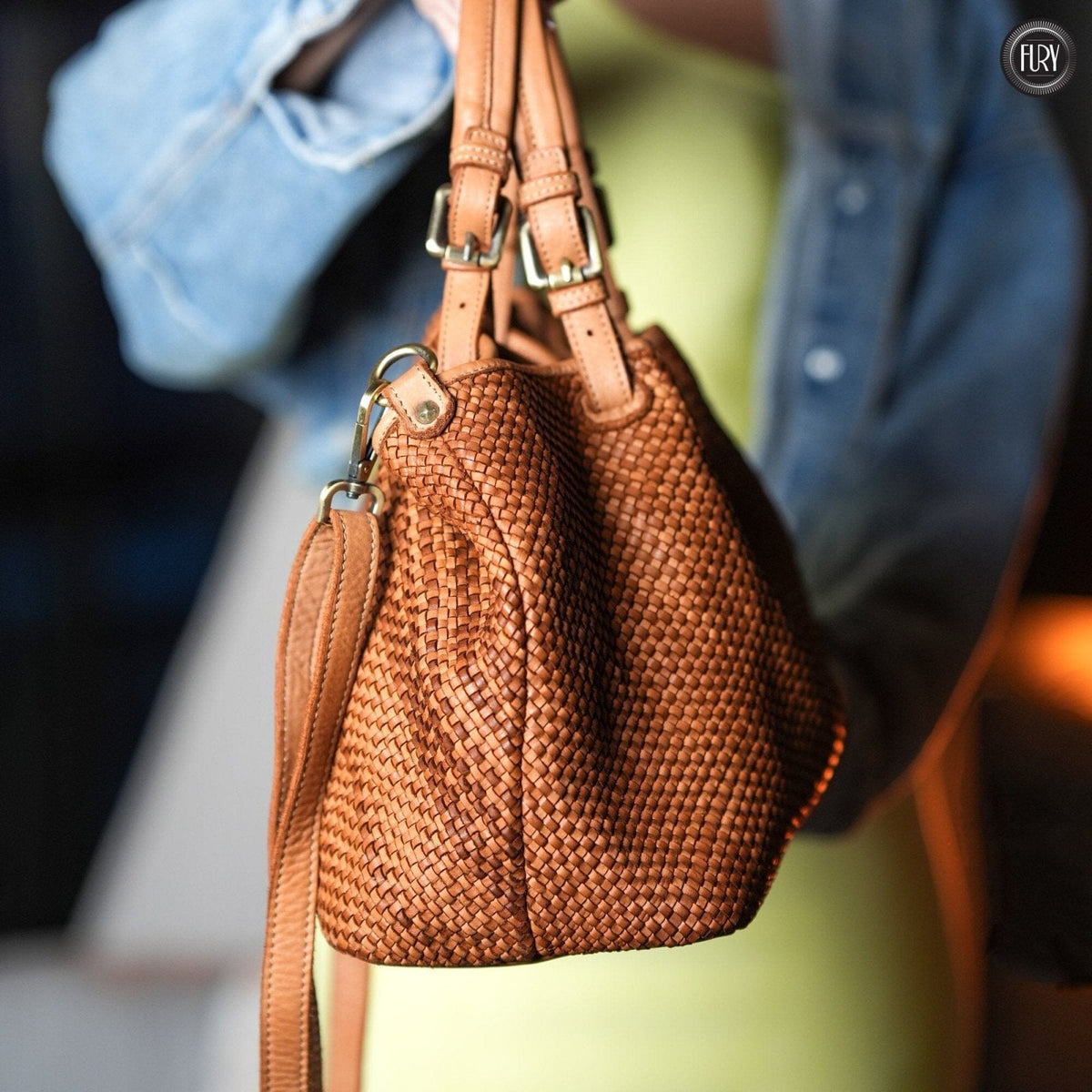 Borsa Talia in pelle intrecciata