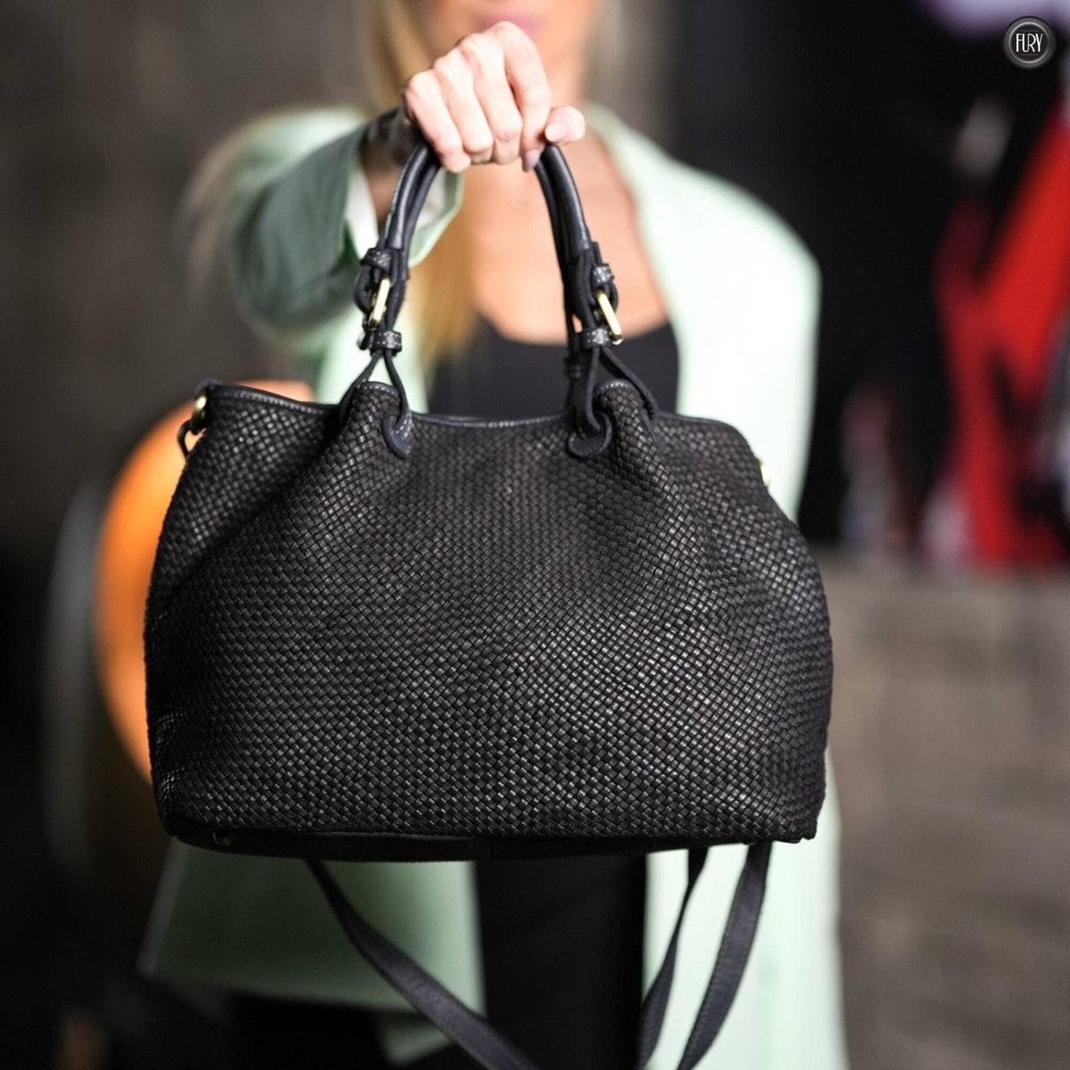 Borsa Talia in pelle intrecciata