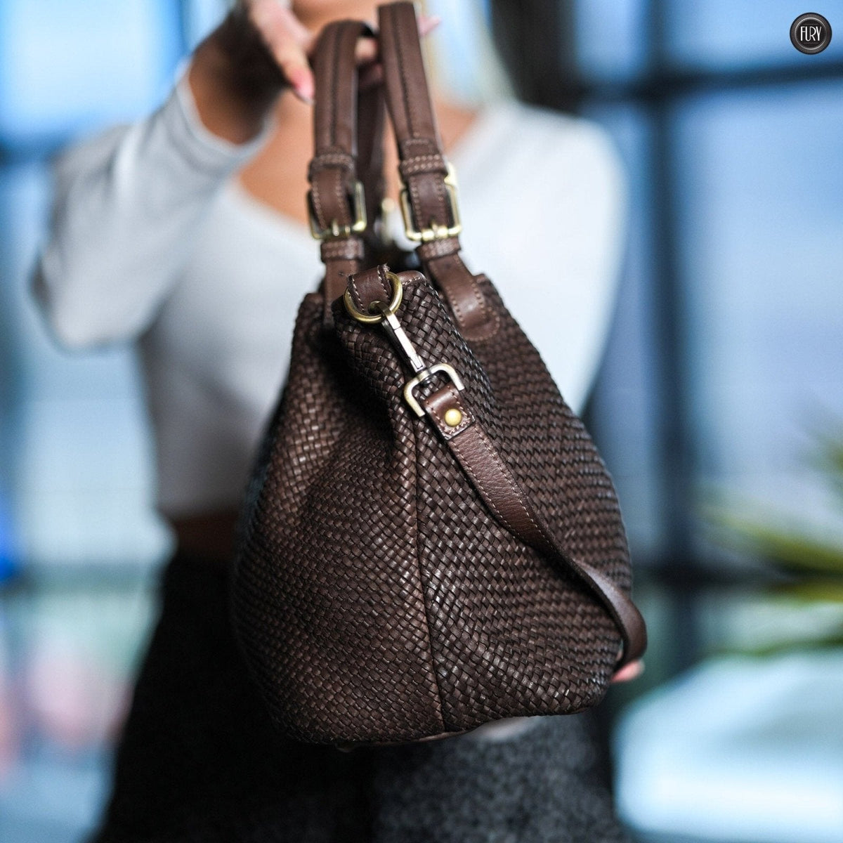 Borsa Talia in pelle intrecciata