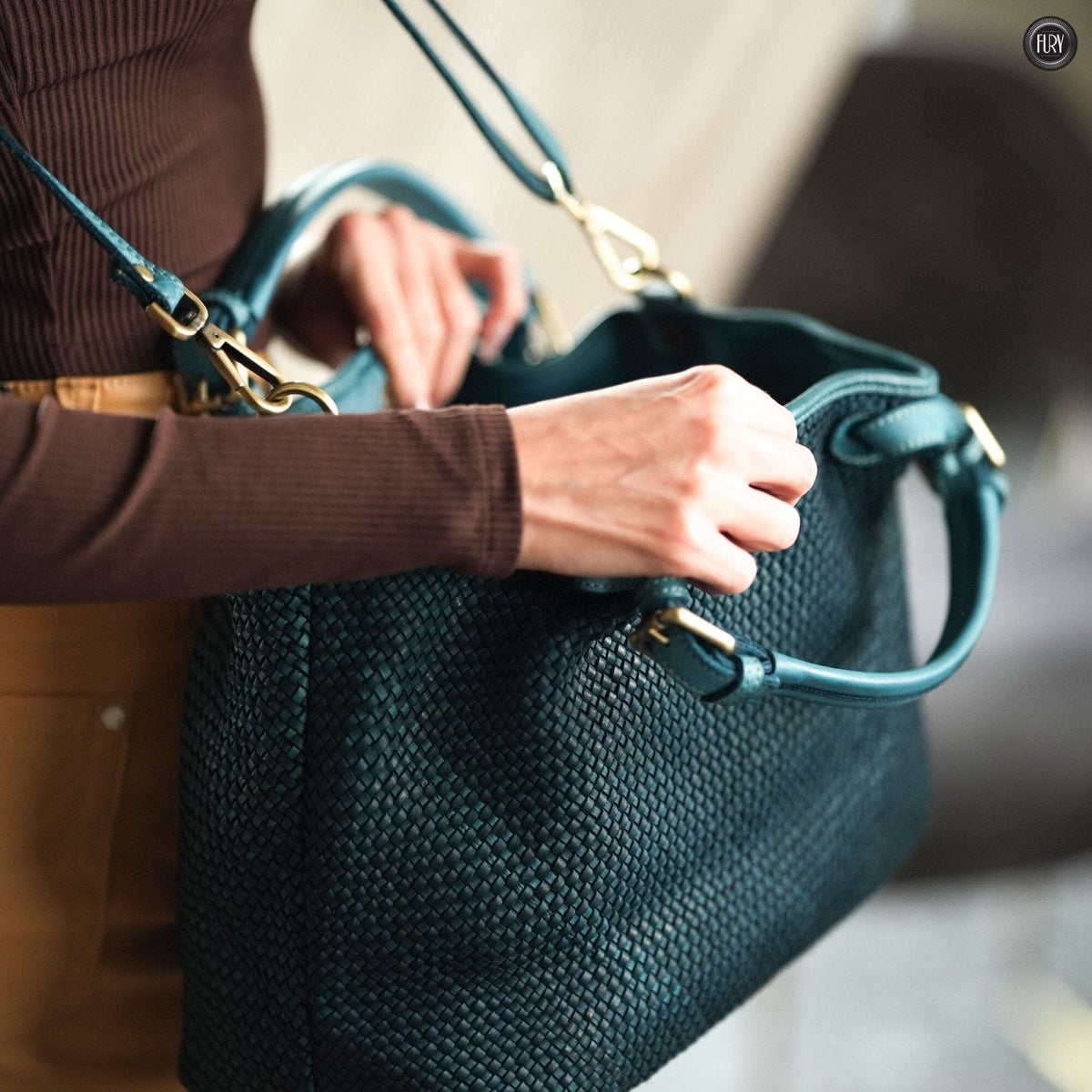 Borsa Talia in pelle intrecciata