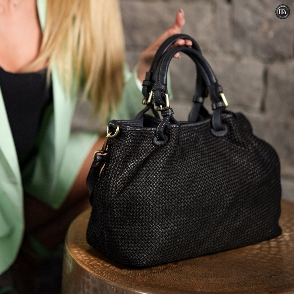 Borsa Talia in pelle intrecciata