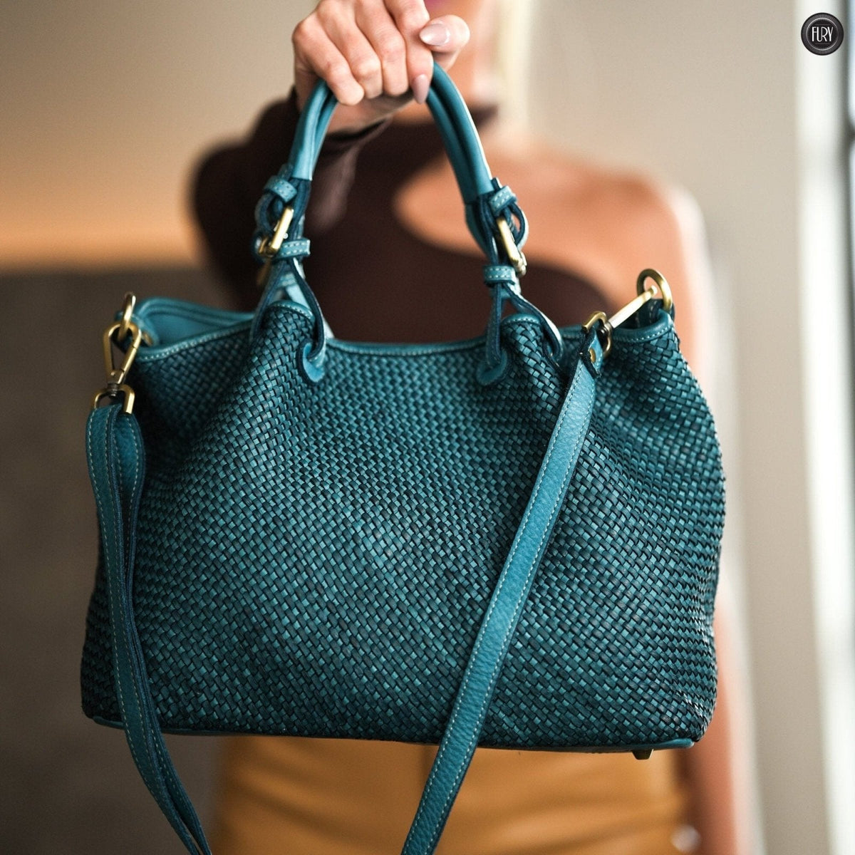 Borsa Talia in pelle intrecciata