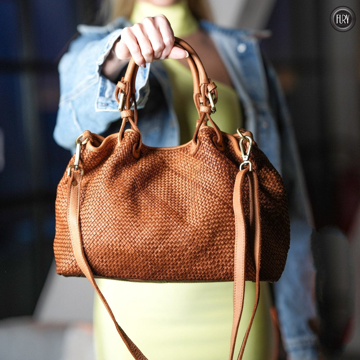 Borsa Talia in pelle intrecciata