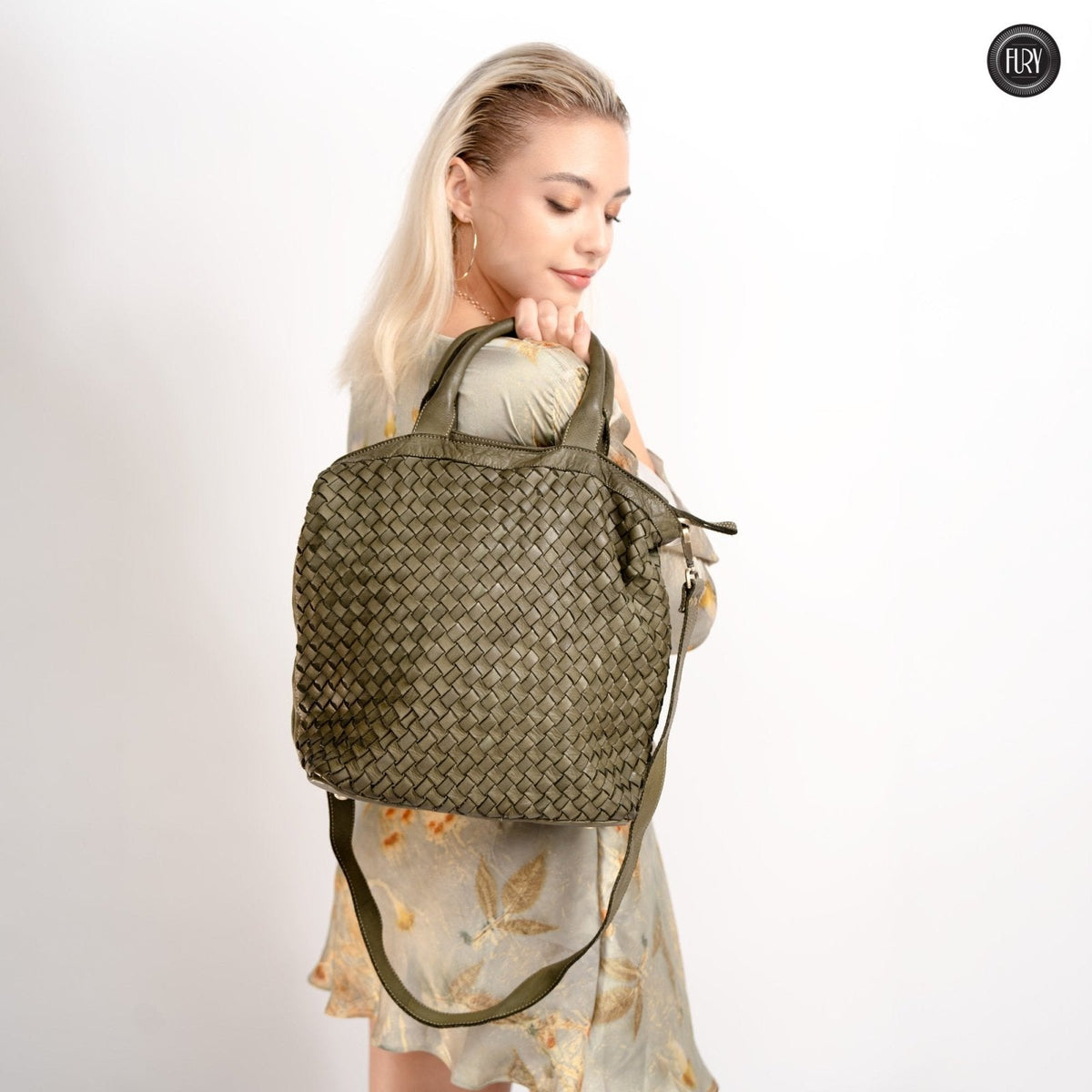 Borsa Virginia in pelle intrecciata