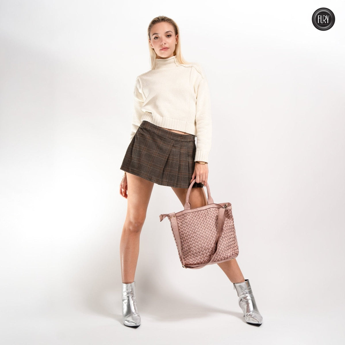 Borsa Virginia in pelle intrecciata
