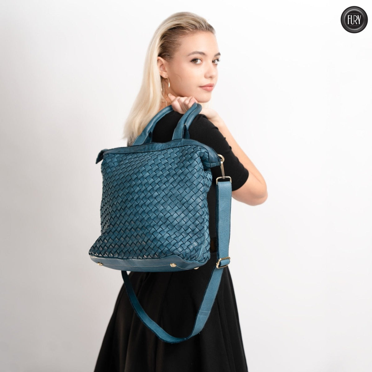 Borsa Virginia in pelle intrecciata