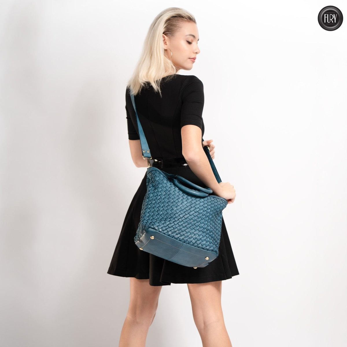 Borsa Virginia in pelle intrecciata