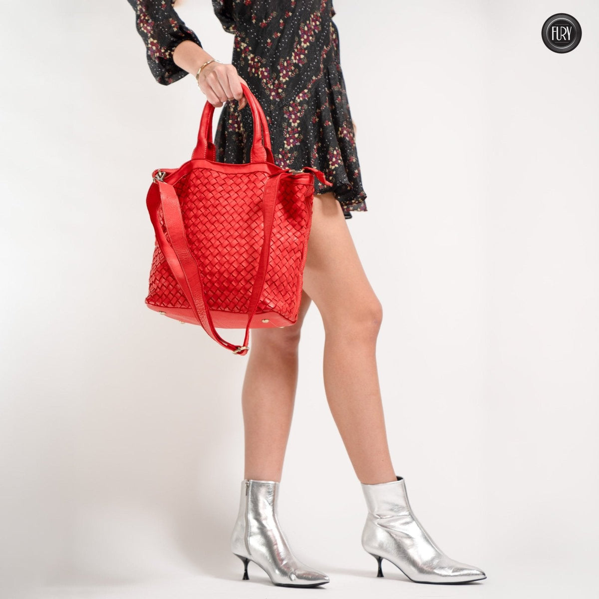 Borsa Virginia in pelle intrecciata