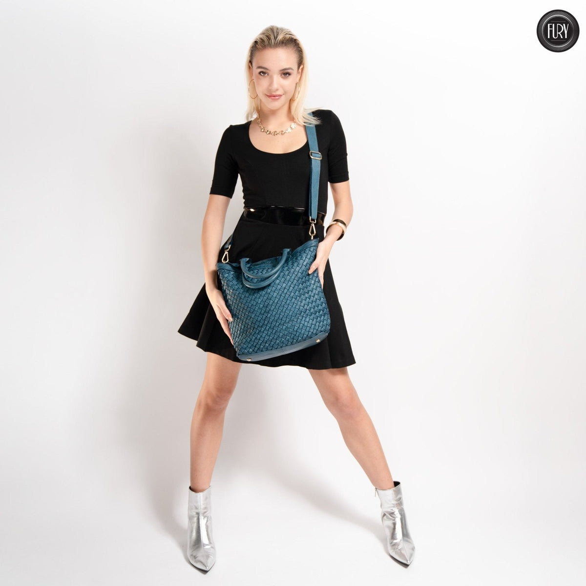 Borsa Virginia in pelle intrecciata