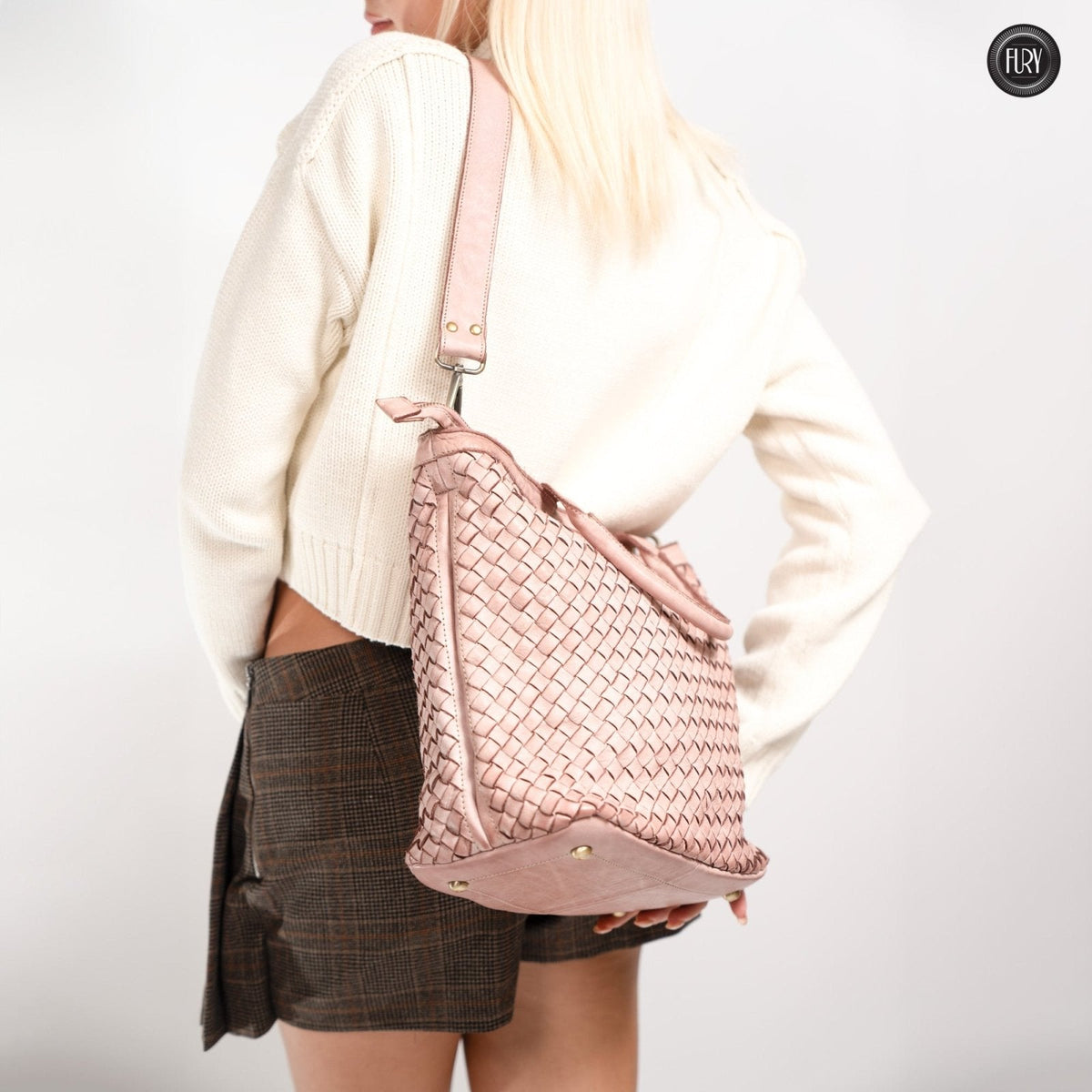 Borsa Virginia in pelle intrecciata