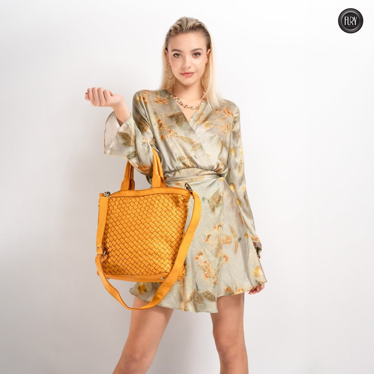 Borsa Virginia in pelle intrecciata