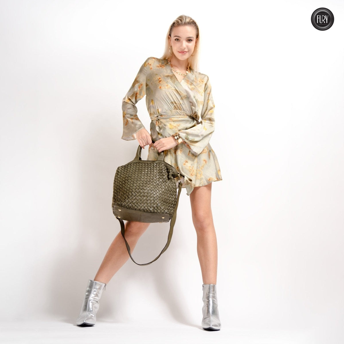 Borsa Virginia in pelle intrecciata