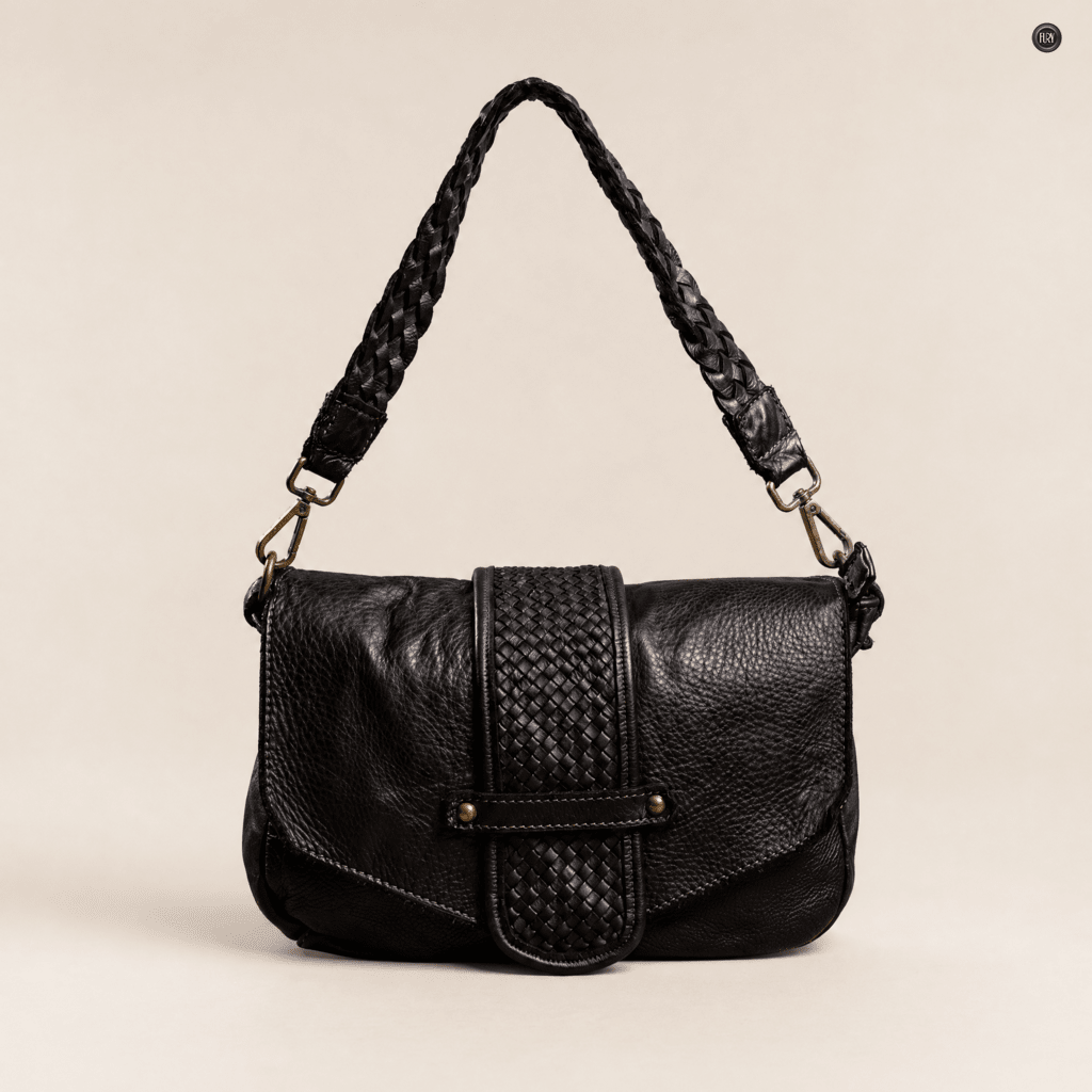 Borsetta Antea in pelle intrecciata