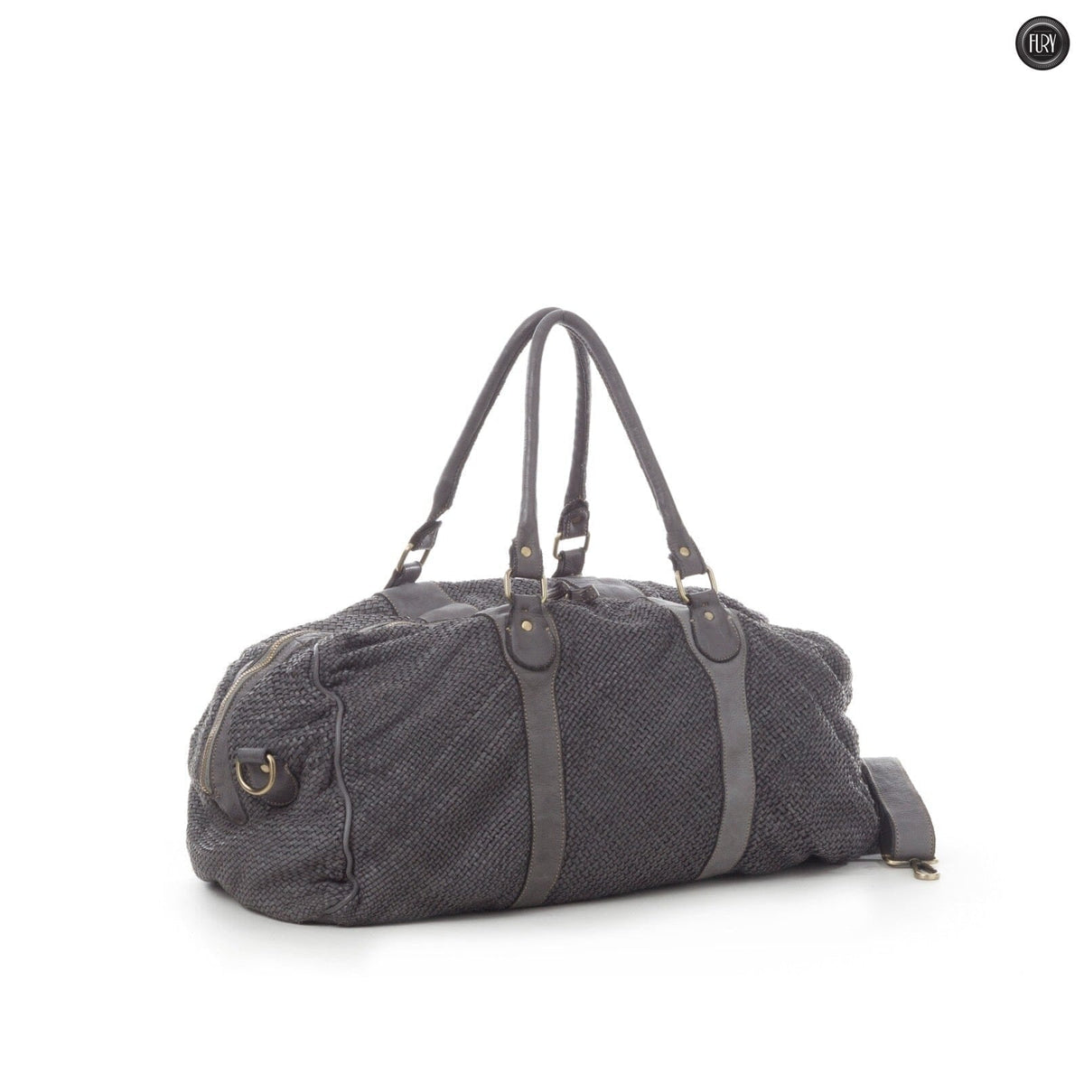 Borsone Magellano in pelle intrecciata