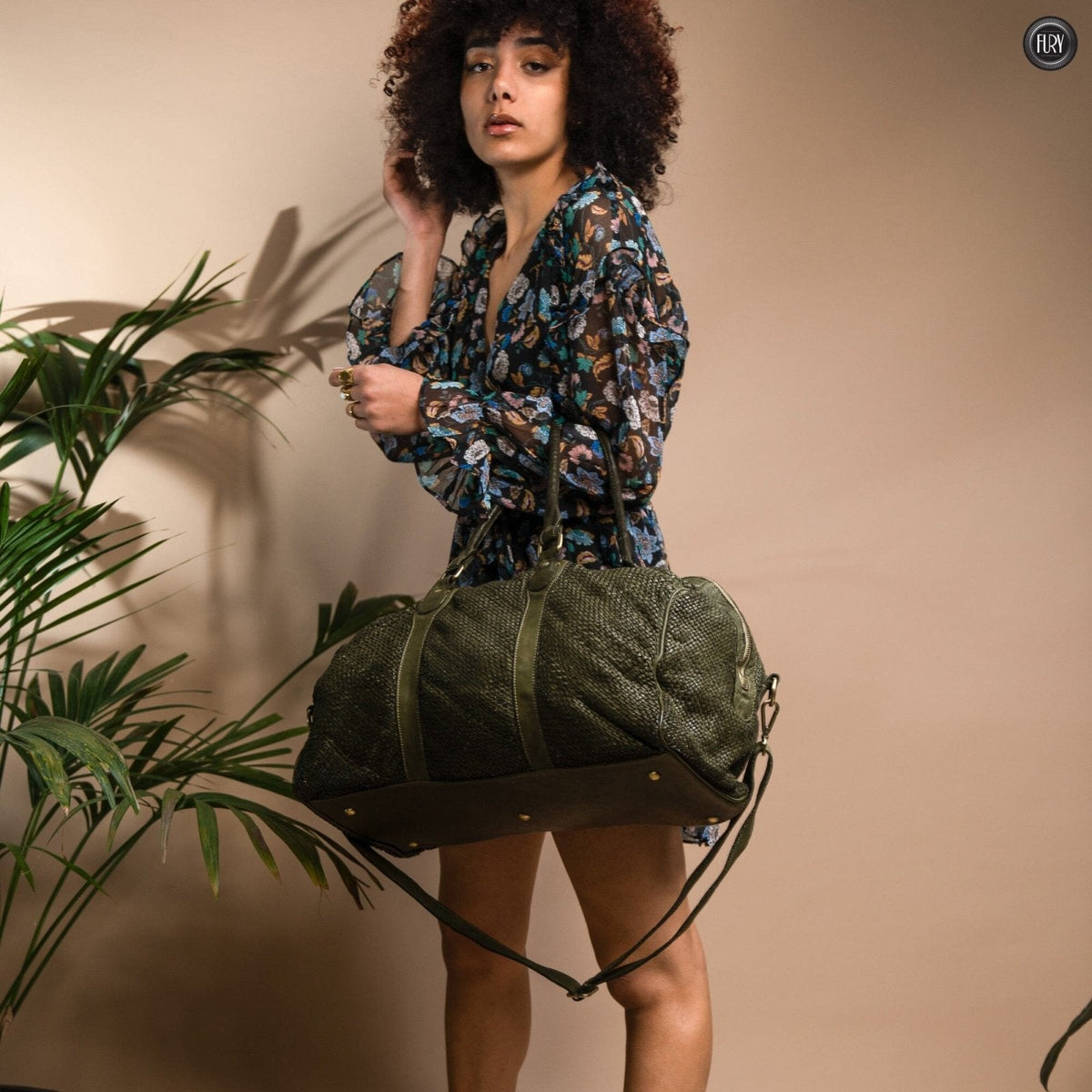 Borsone Magellano in pelle intrecciata