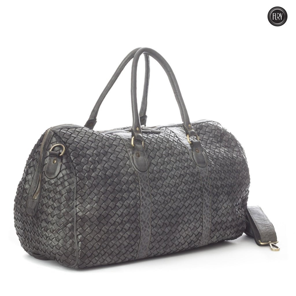 Borsone Orfeo in pelle intrecciata