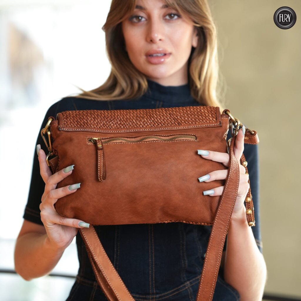 Pochette Sofia in pelle intrecciata