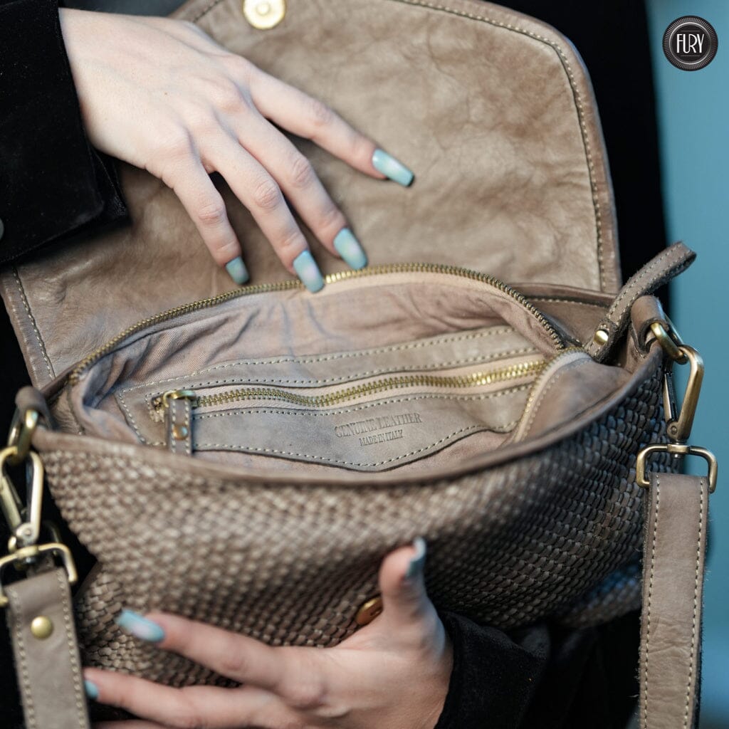 Pochette Sofia in pelle intrecciata