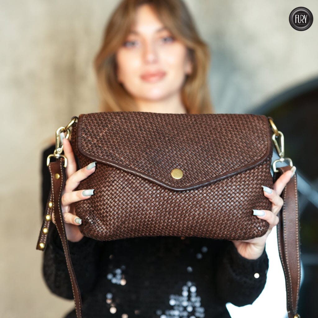Pochette Sofia in pelle intrecciata