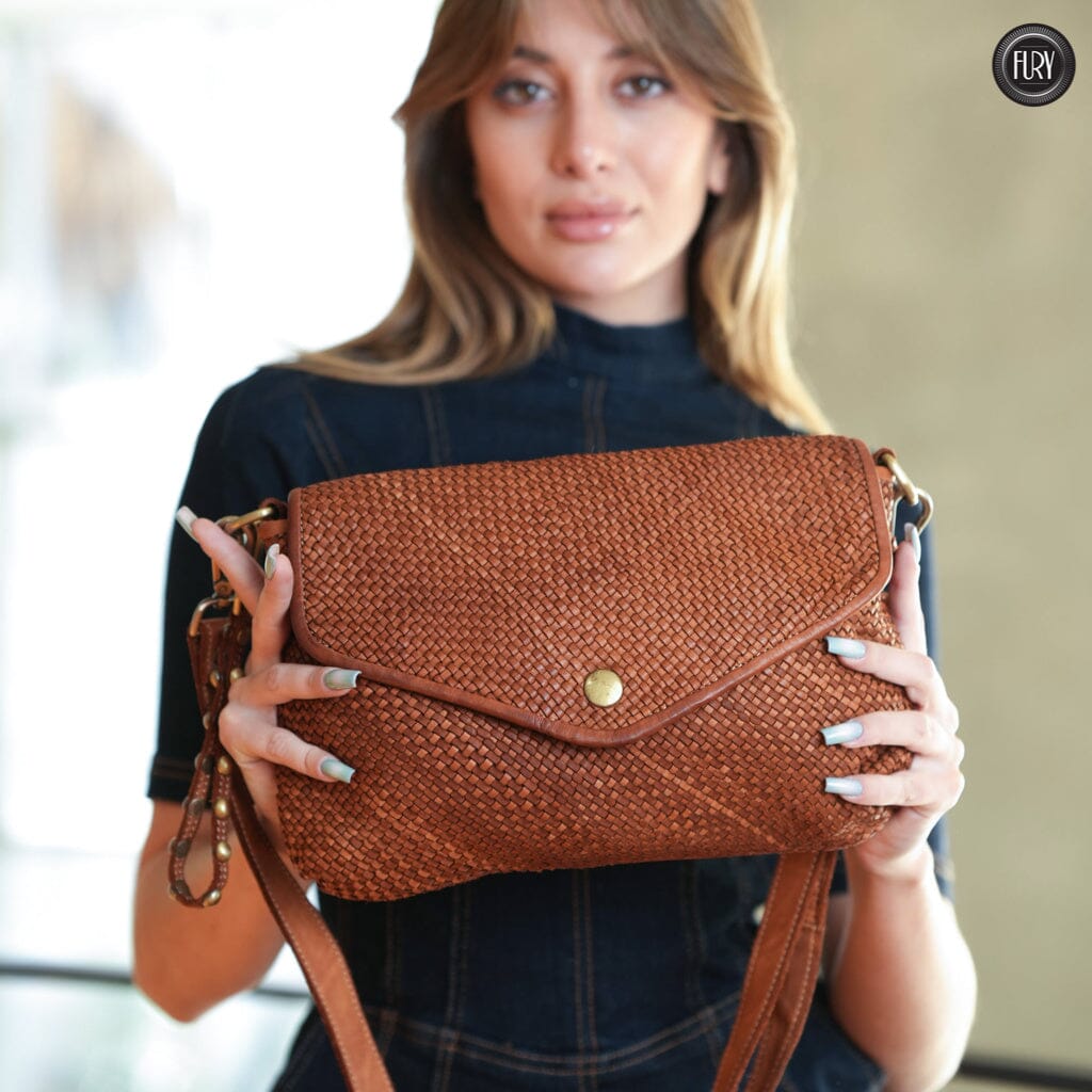 Pochette Sofia in pelle intrecciata