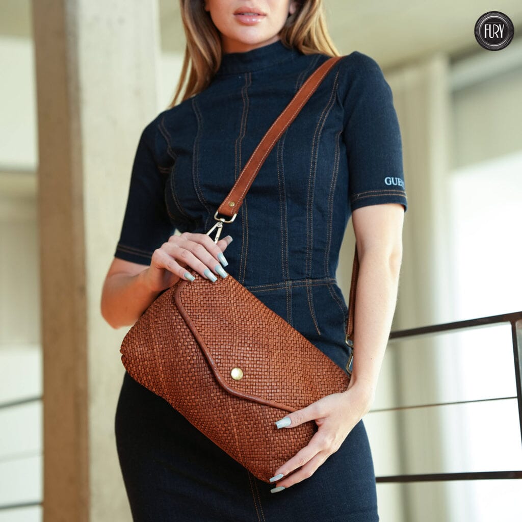 Pochette Sofia in pelle intrecciata