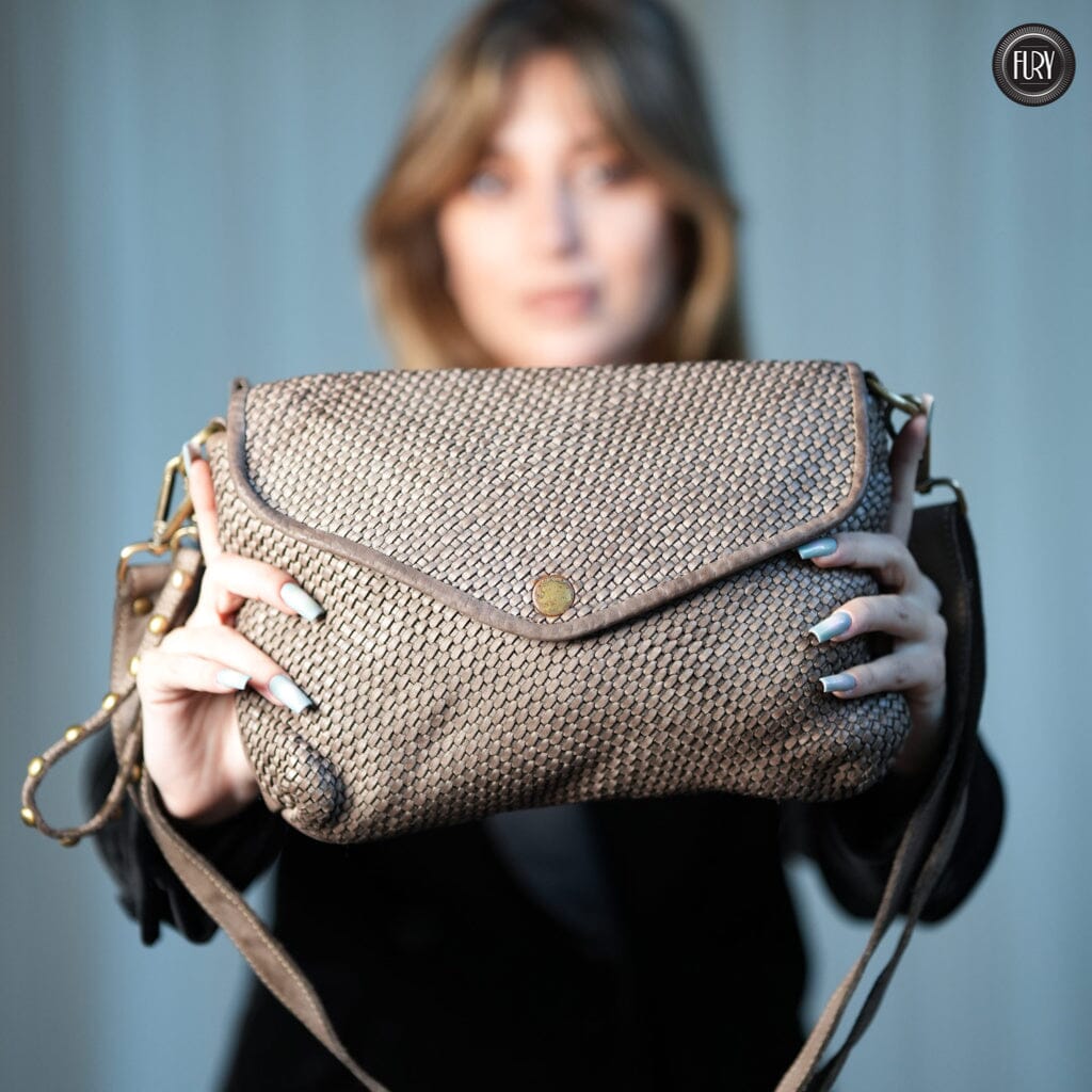 Pochette Sofia in pelle intrecciata