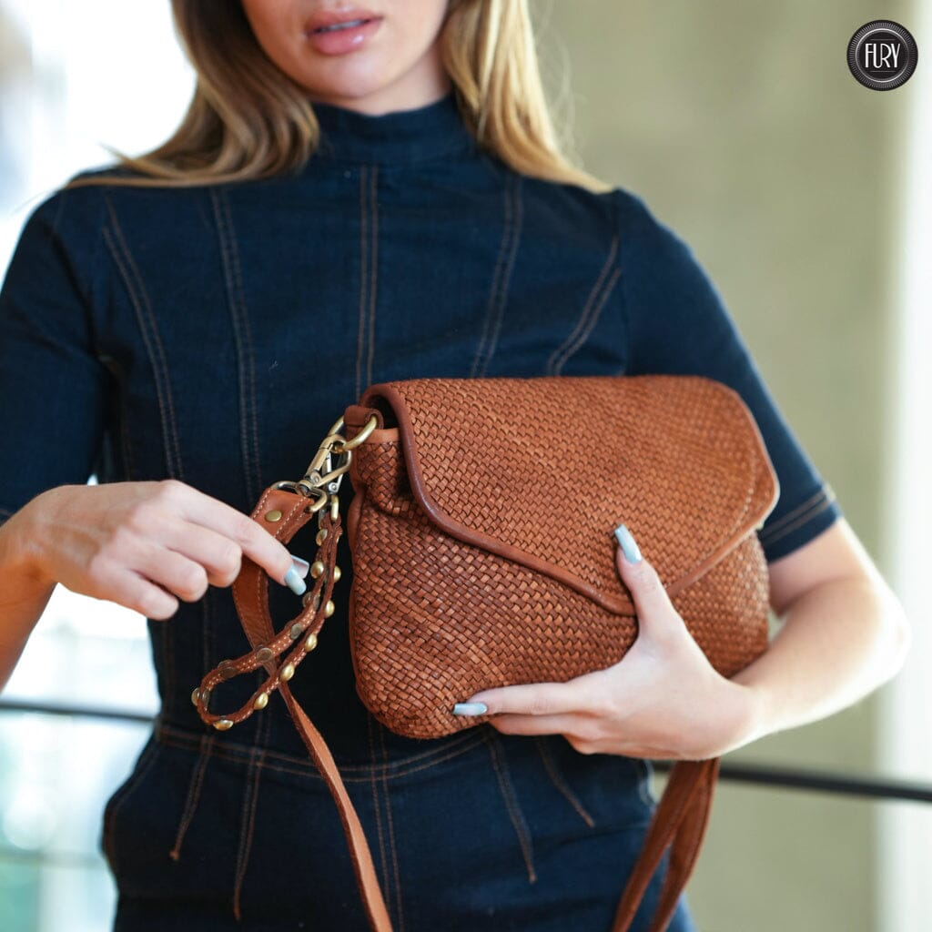 Pochette Sofia in pelle intrecciata