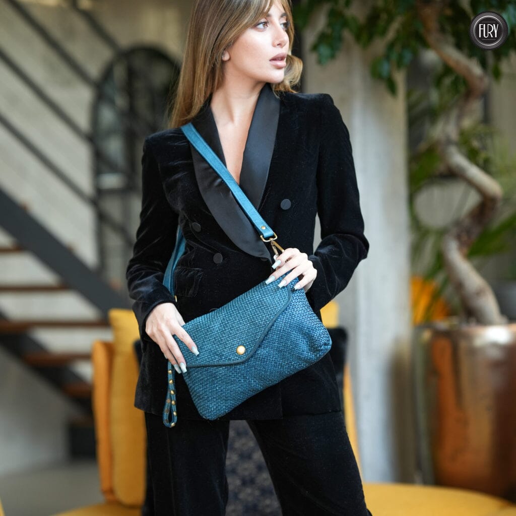 Pochette Sofia in pelle intrecciata