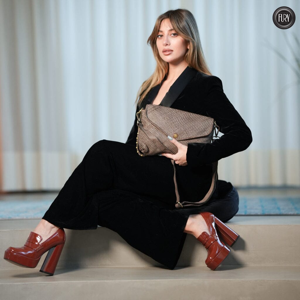 Pochette Sofia in pelle intrecciata