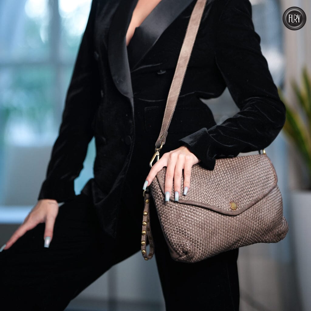 Pochette Sofia in pelle intrecciata