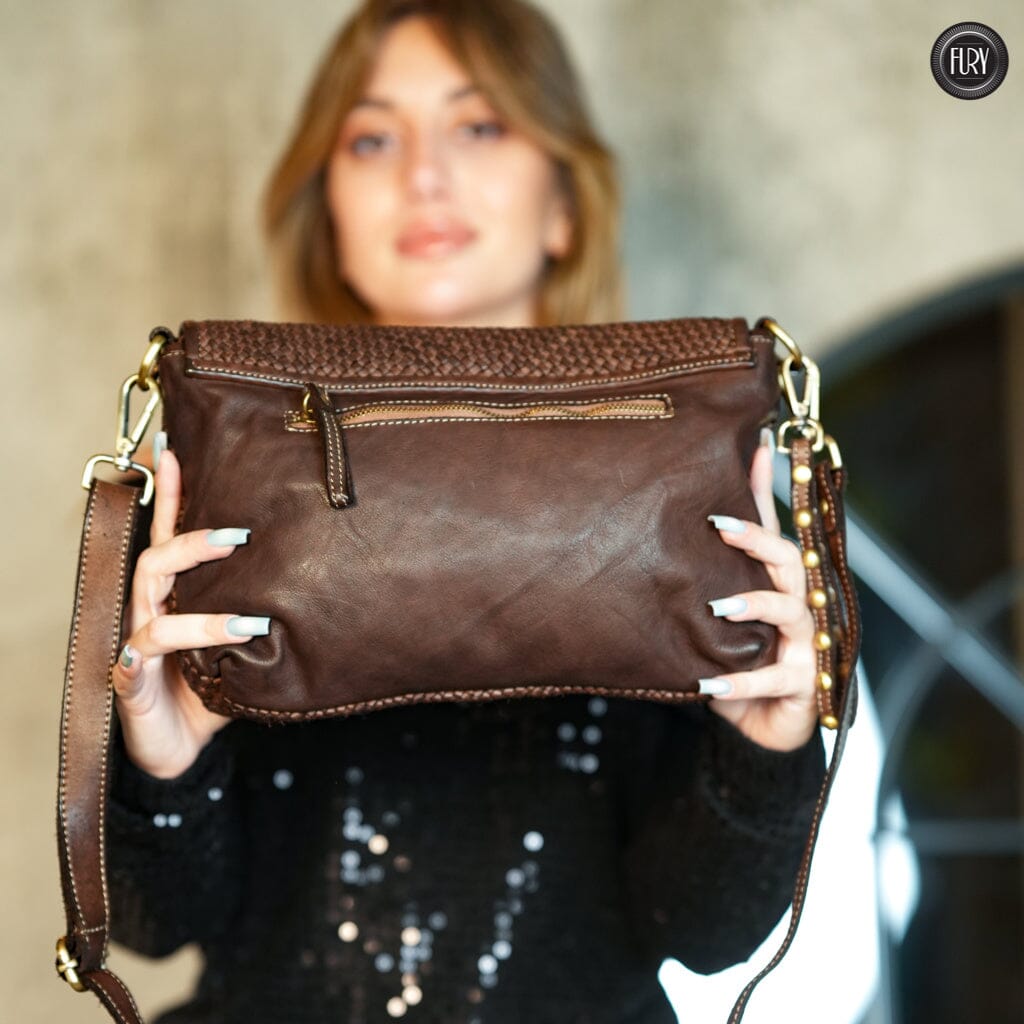 Pochette Sofia in pelle intrecciata