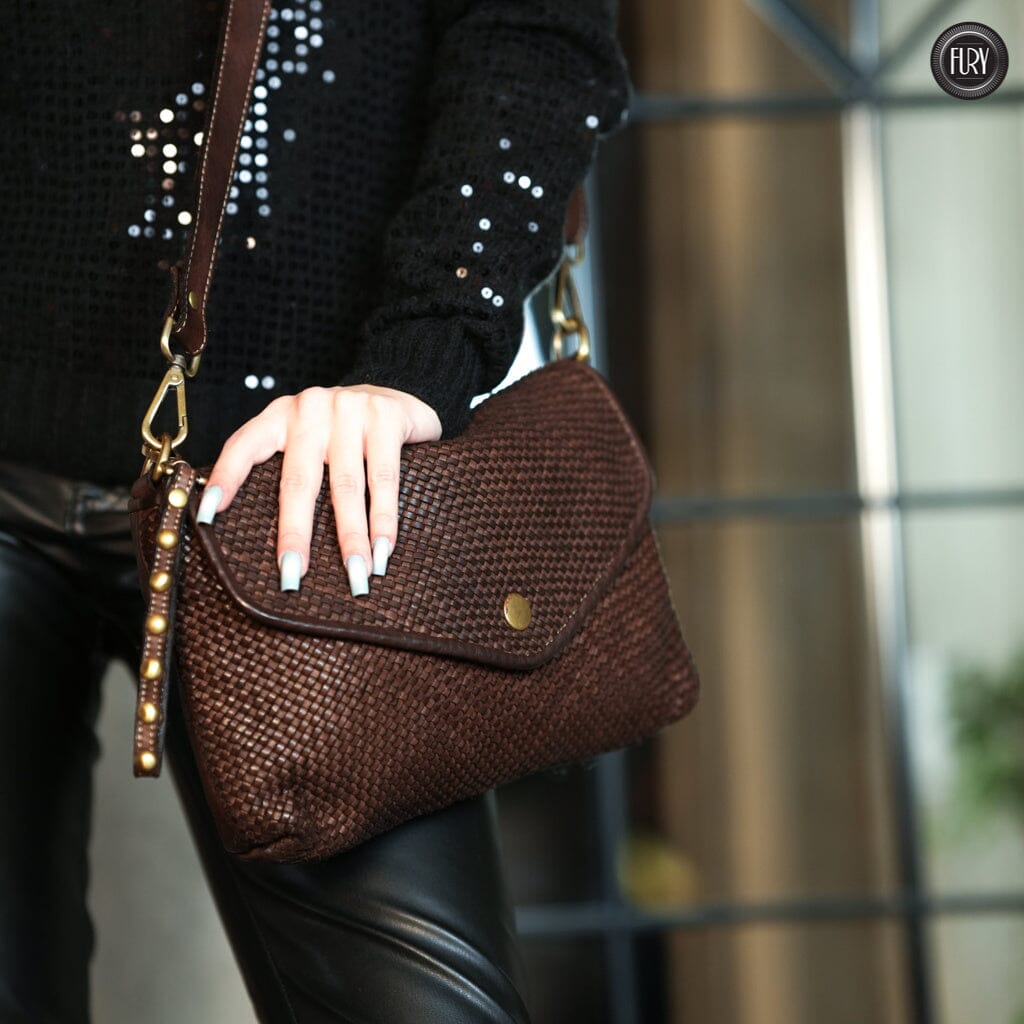 Pochette Sofia in pelle intrecciata