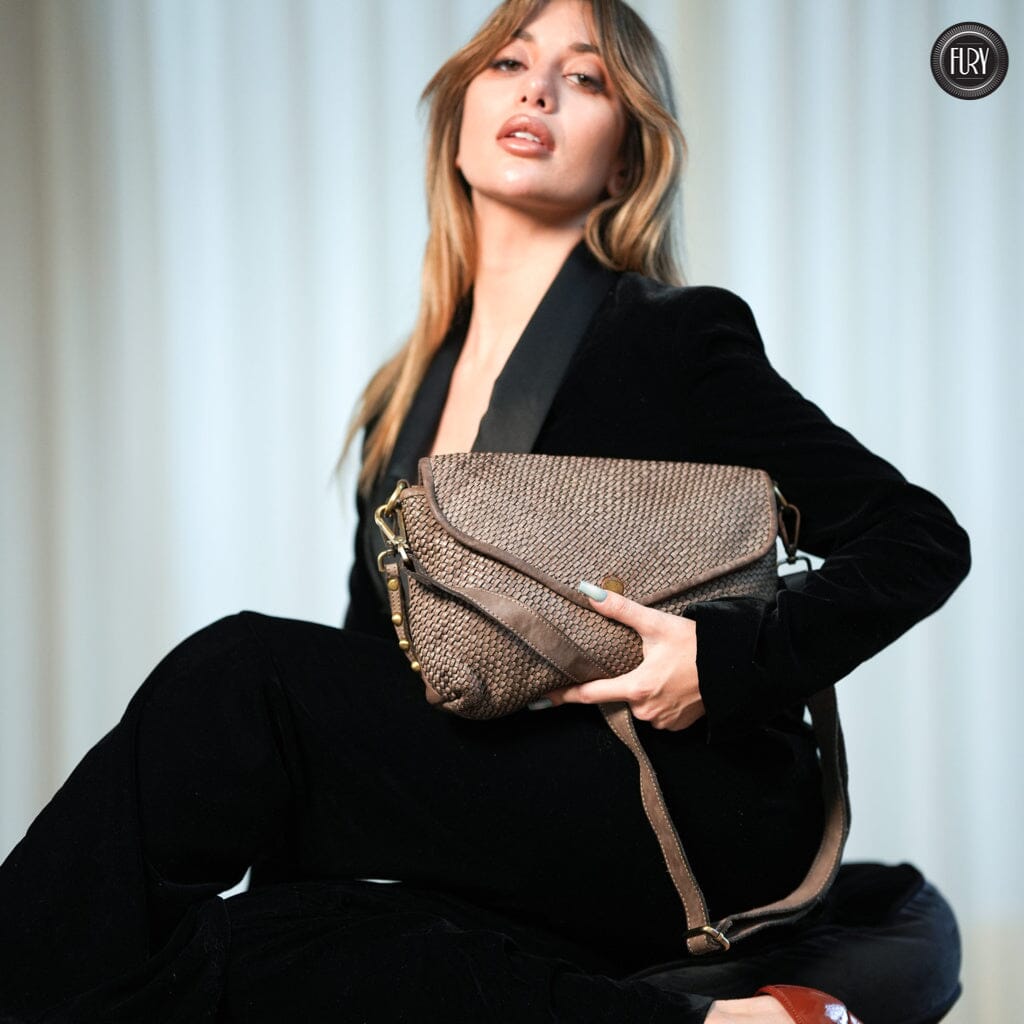 Pochette Sofia in pelle intrecciata