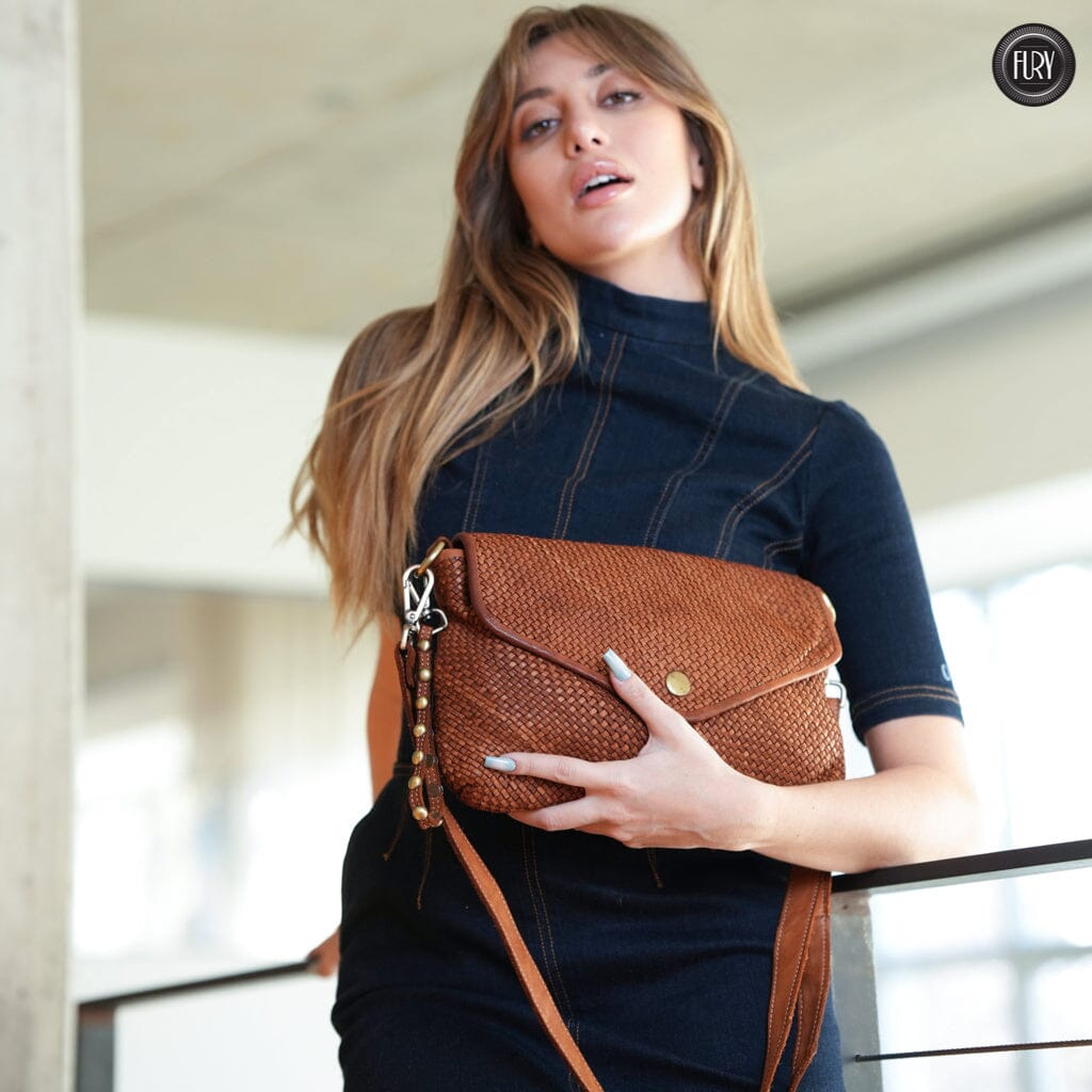 Pochette Sofia in pelle intrecciata