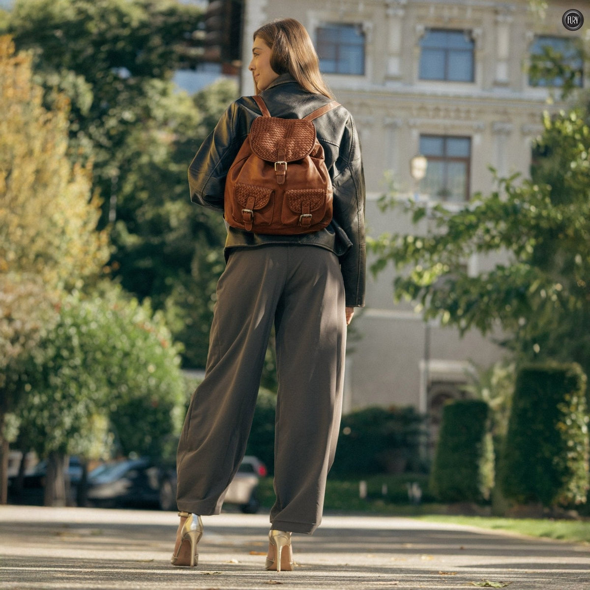 Zaino Lorenzo in pelle intrecciata