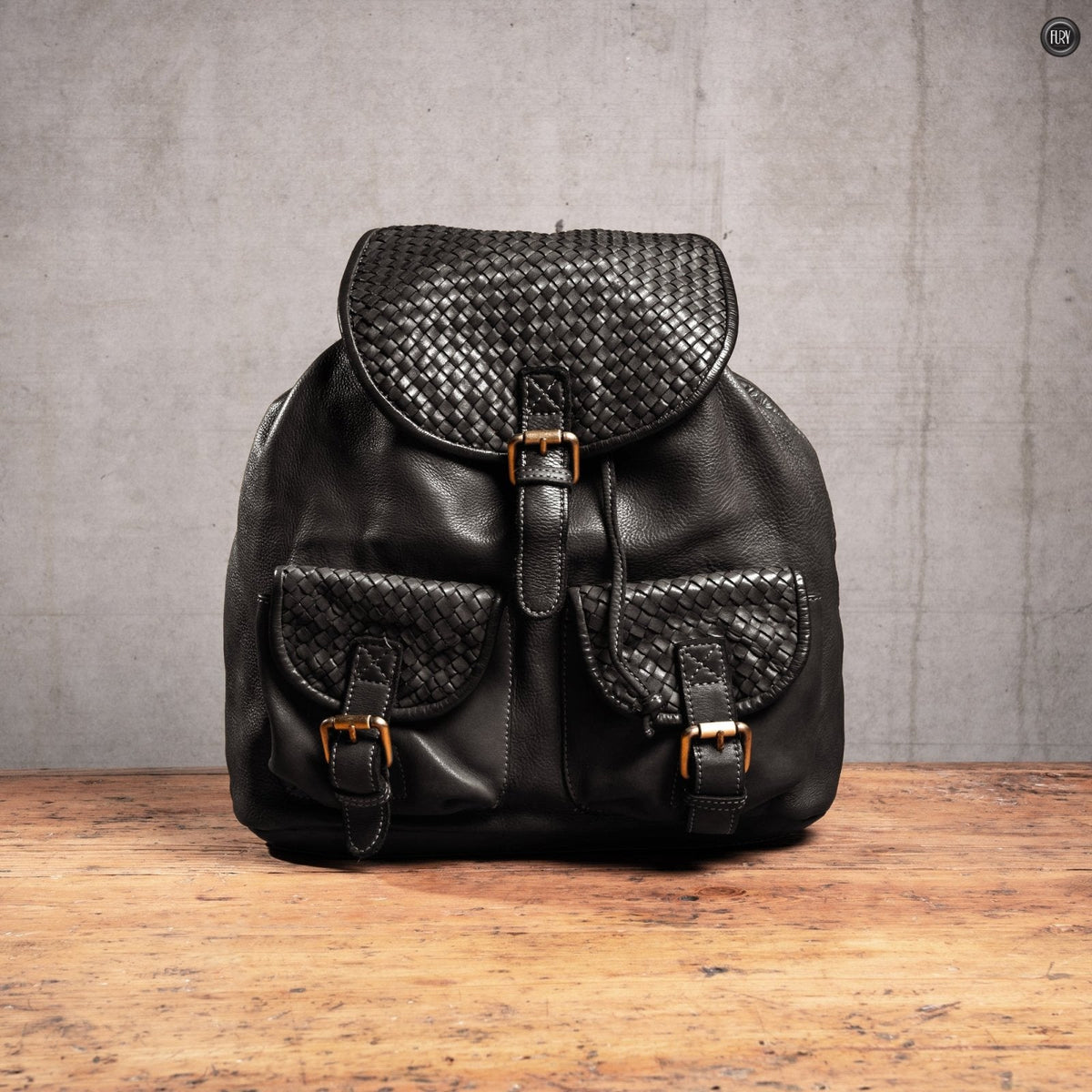 Zaino Lorenzo in pelle intrecciata
