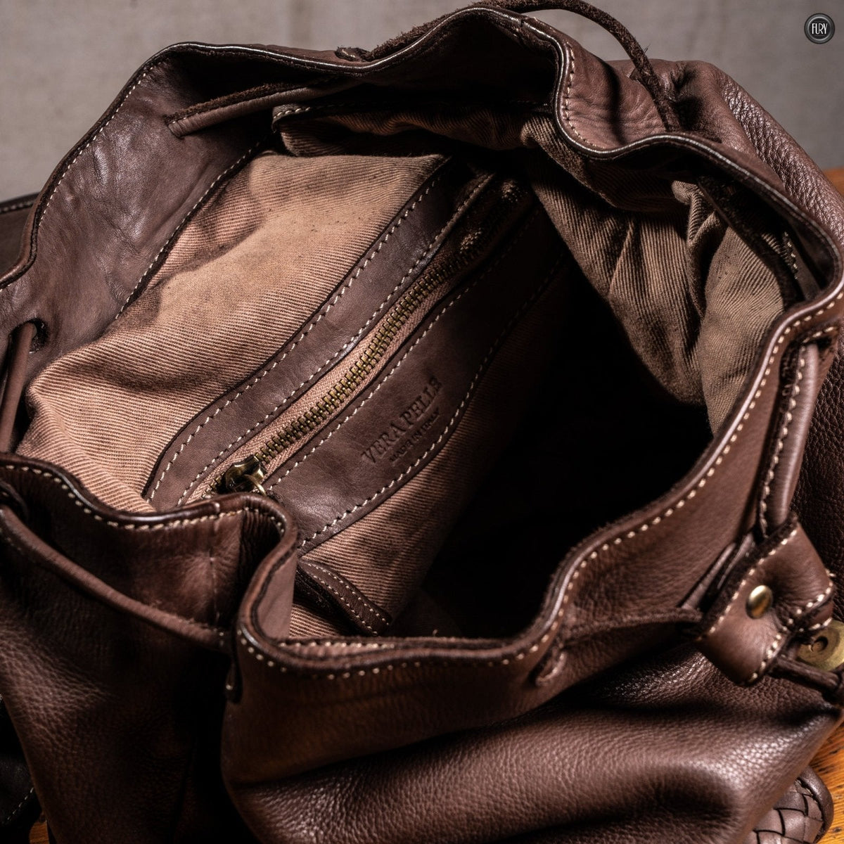 Zaino Lorenzo in pelle intrecciata