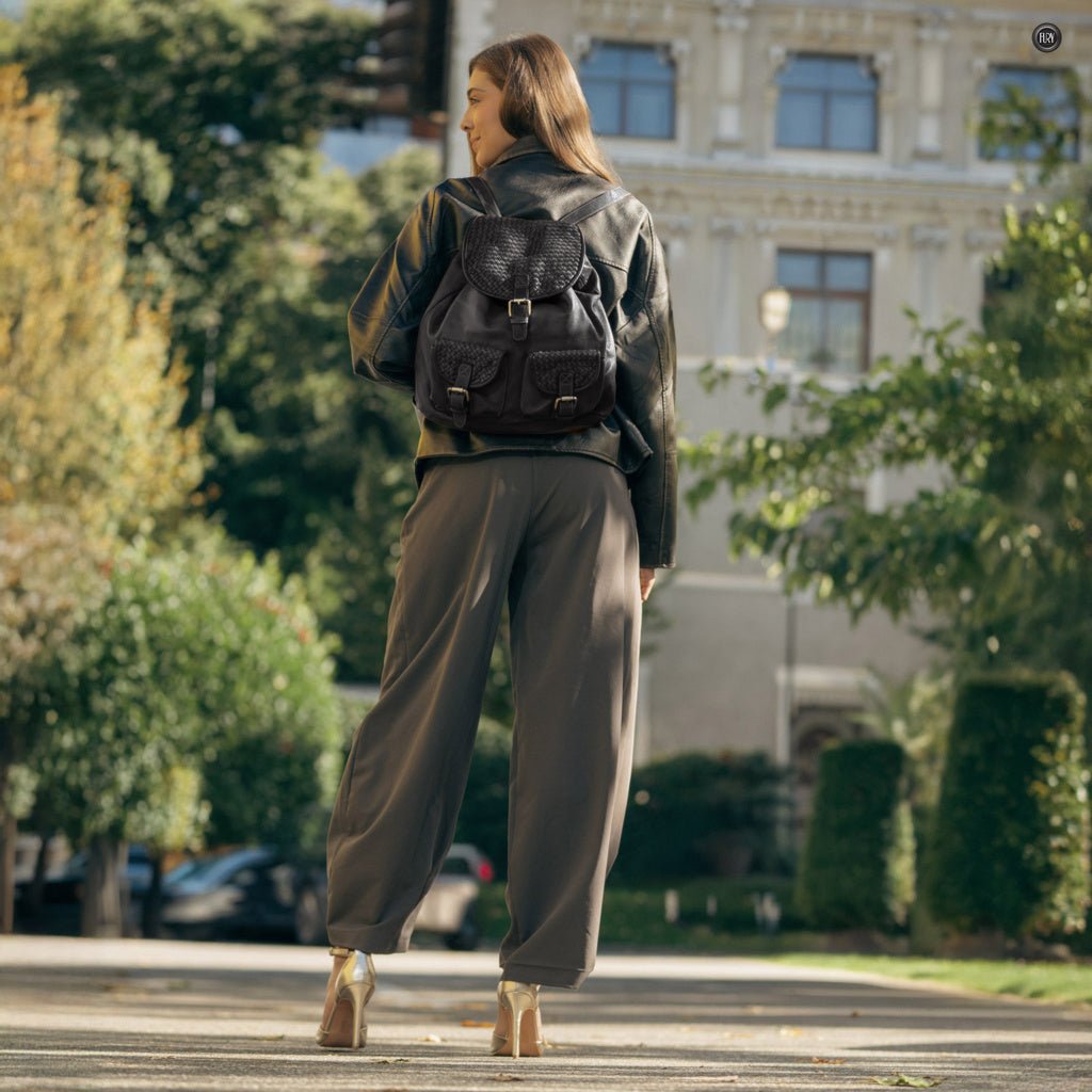 Zaino Lorenzo in pelle intrecciata