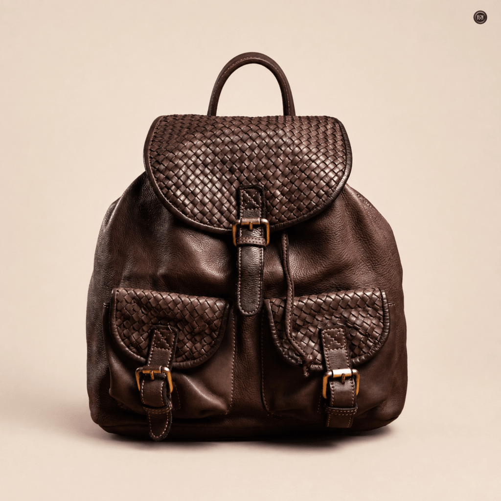 Zaino Lorenzo in pelle intrecciata